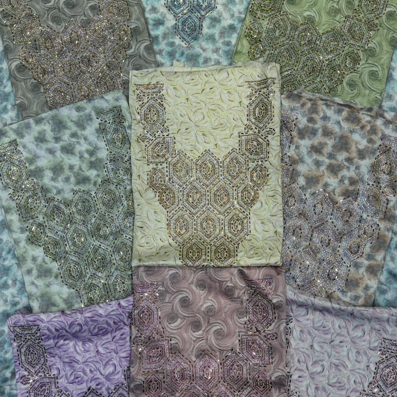 Hareer (silk) mukhawwar with stone designed