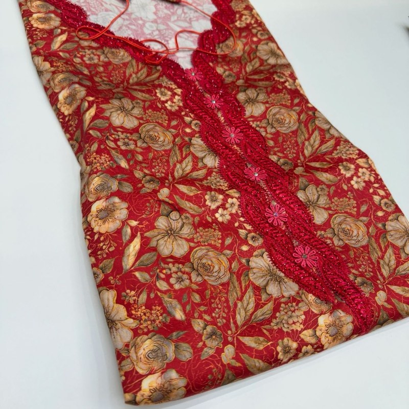 Cotton Satin Amoudi Lace Exclusive